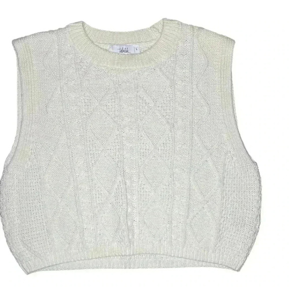 TALULAH Tops - TALULAH women’s knit cropped vest white size large preloved versatile stylish